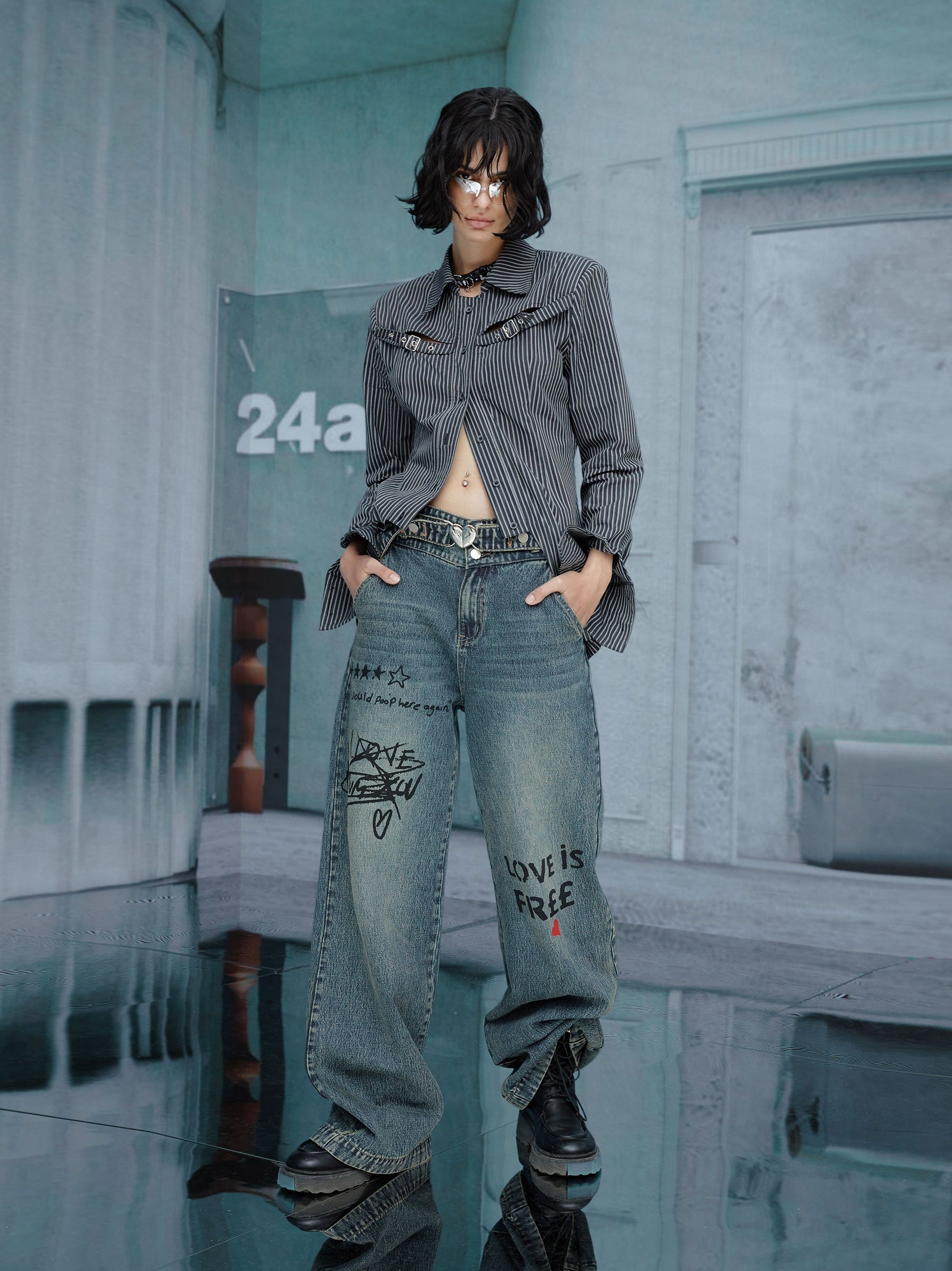 Back-Open Nichi sexy gutaussehendes Hemd