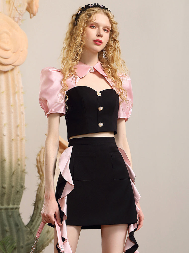 Tops & Rock Frill Bi-Color Satin Elegant Setup