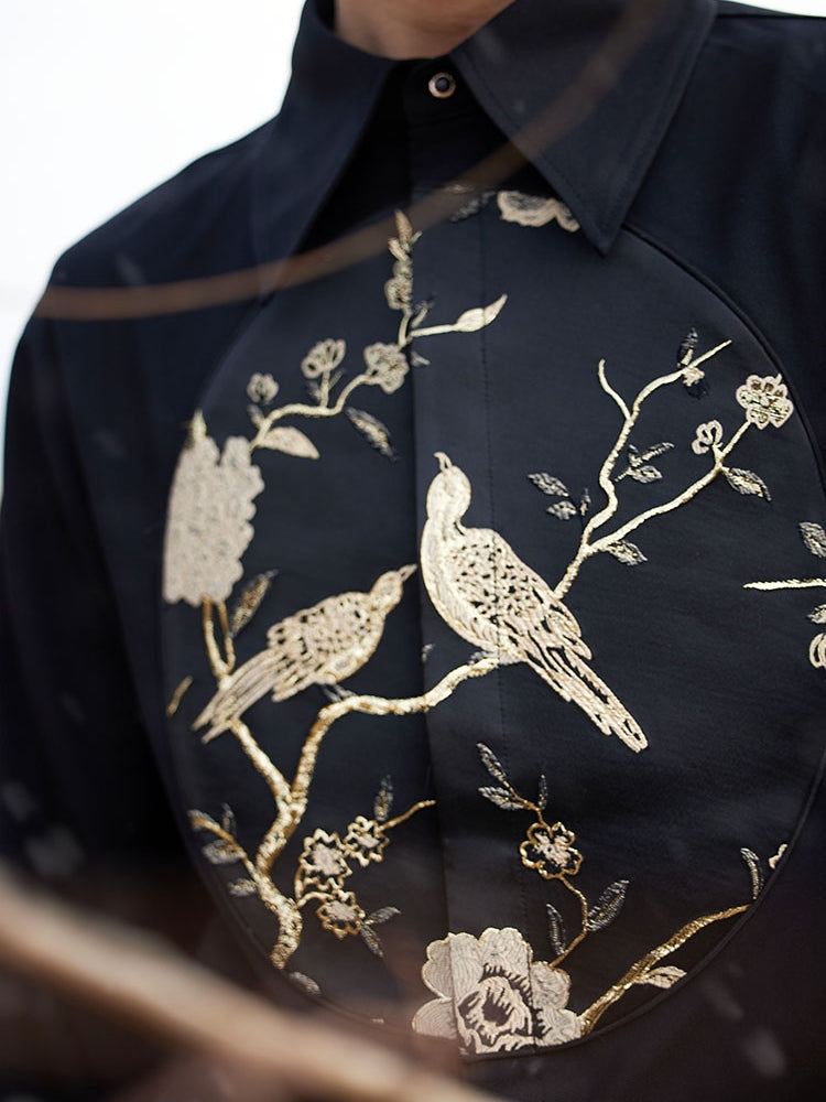 Embroidery CHINA maocollar Retro Tops