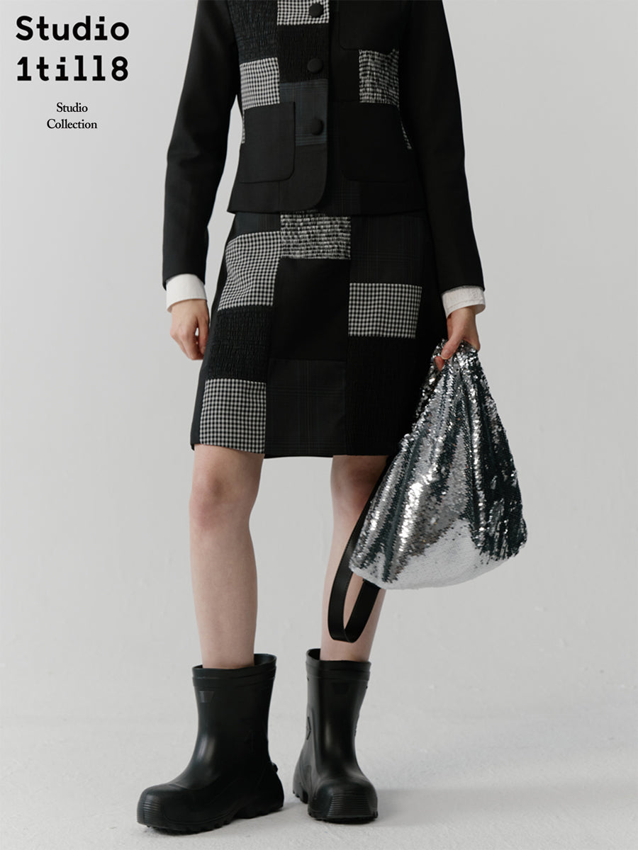 CHECKED NICHI MULTI MODERN JACKET & SKIRT