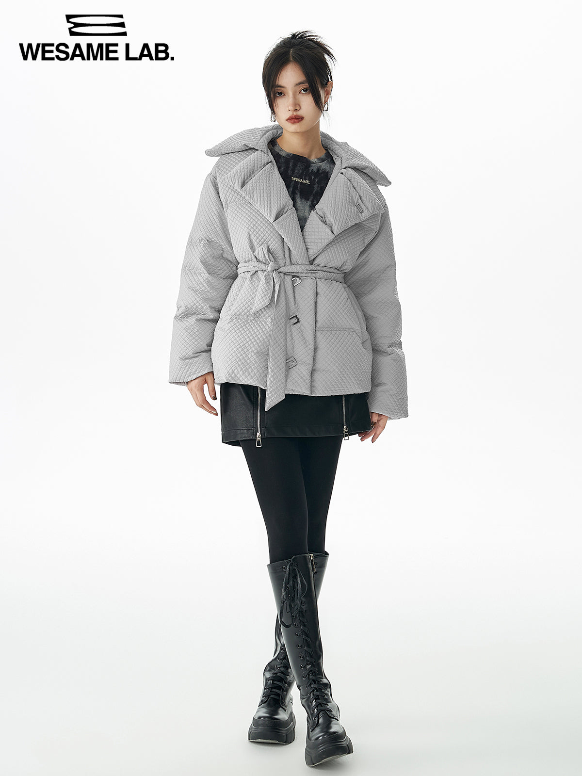 Stickst Stickränder kurzer Down-Jacket