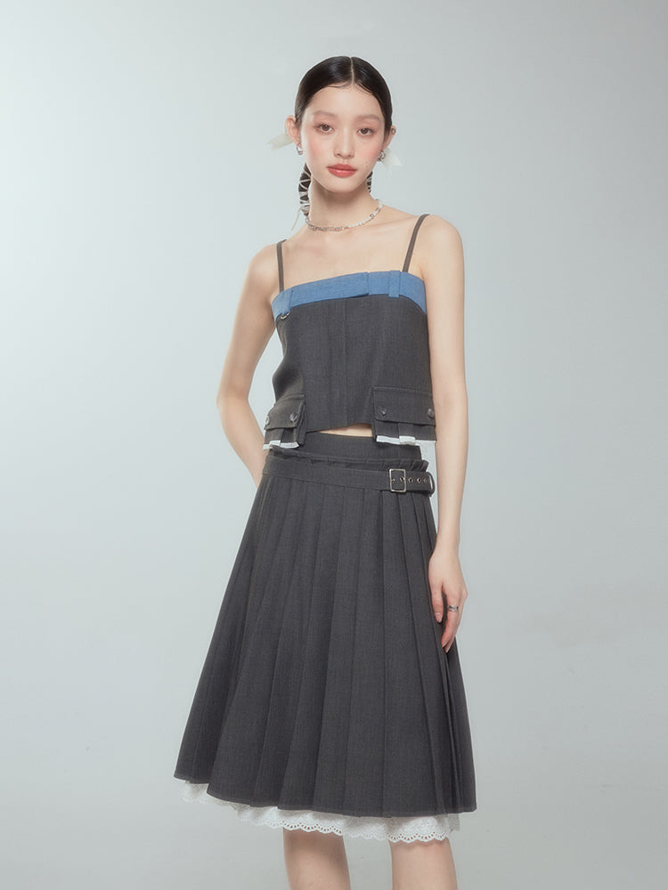 Lace Layered Flare Femineine Skirt