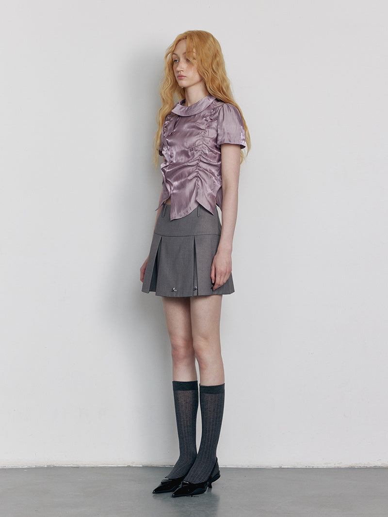 Glossy Crumping Nichi Blouse