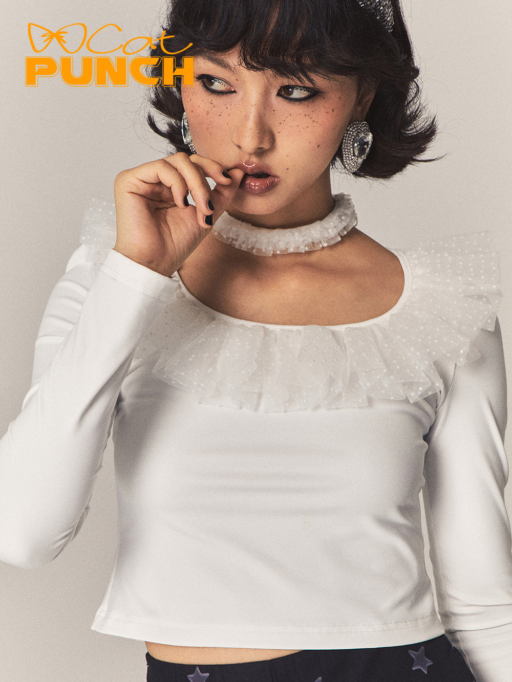 얇은 명주 그물 가운데 꽉 찬 컷