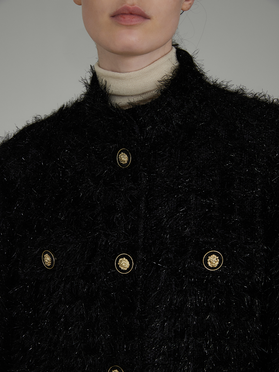Flauschige Retro edele ordentliche Jacke