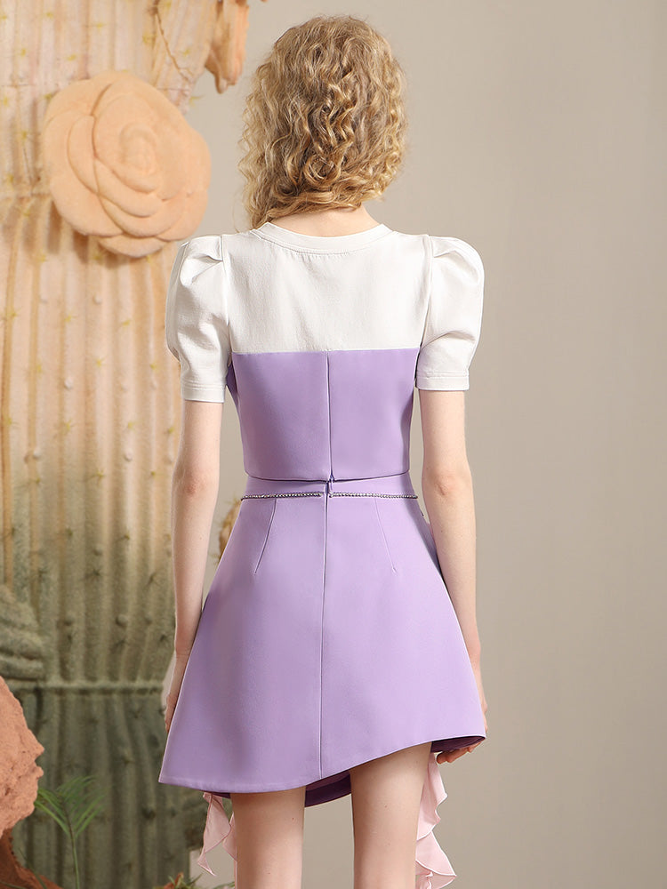 Tops & Skirt Frill Bustier Rose Motif Retro 설정