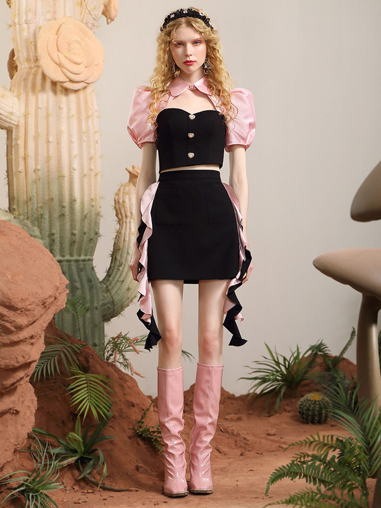 Tops & Rock Frill Bi-Color Satin Elegant Setup