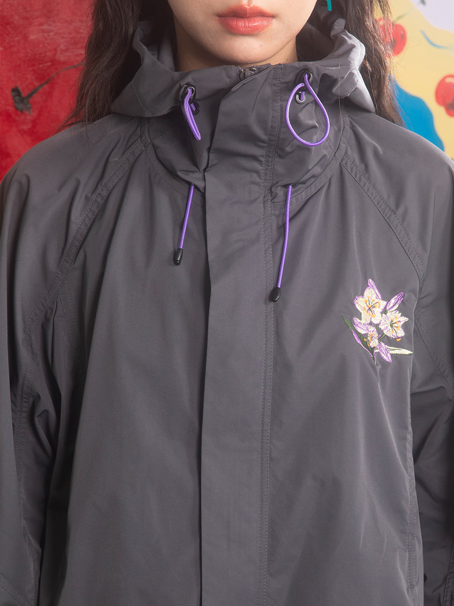 Stickerei Draw String Casual Sporty Parka & Rock