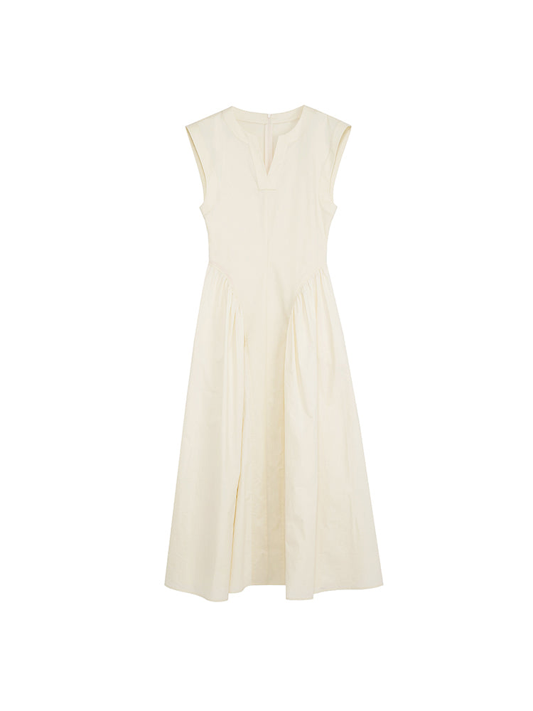 Flare Classy Chic Sleeveress V-Cut Long-ONE-PIECE