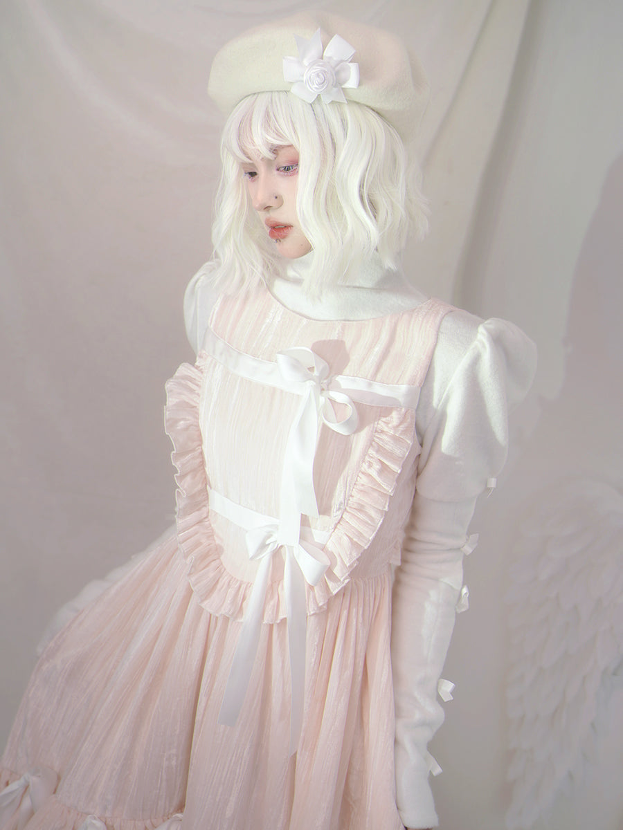 공주 고딕 리본 생선 꼬리 프릴 일체형