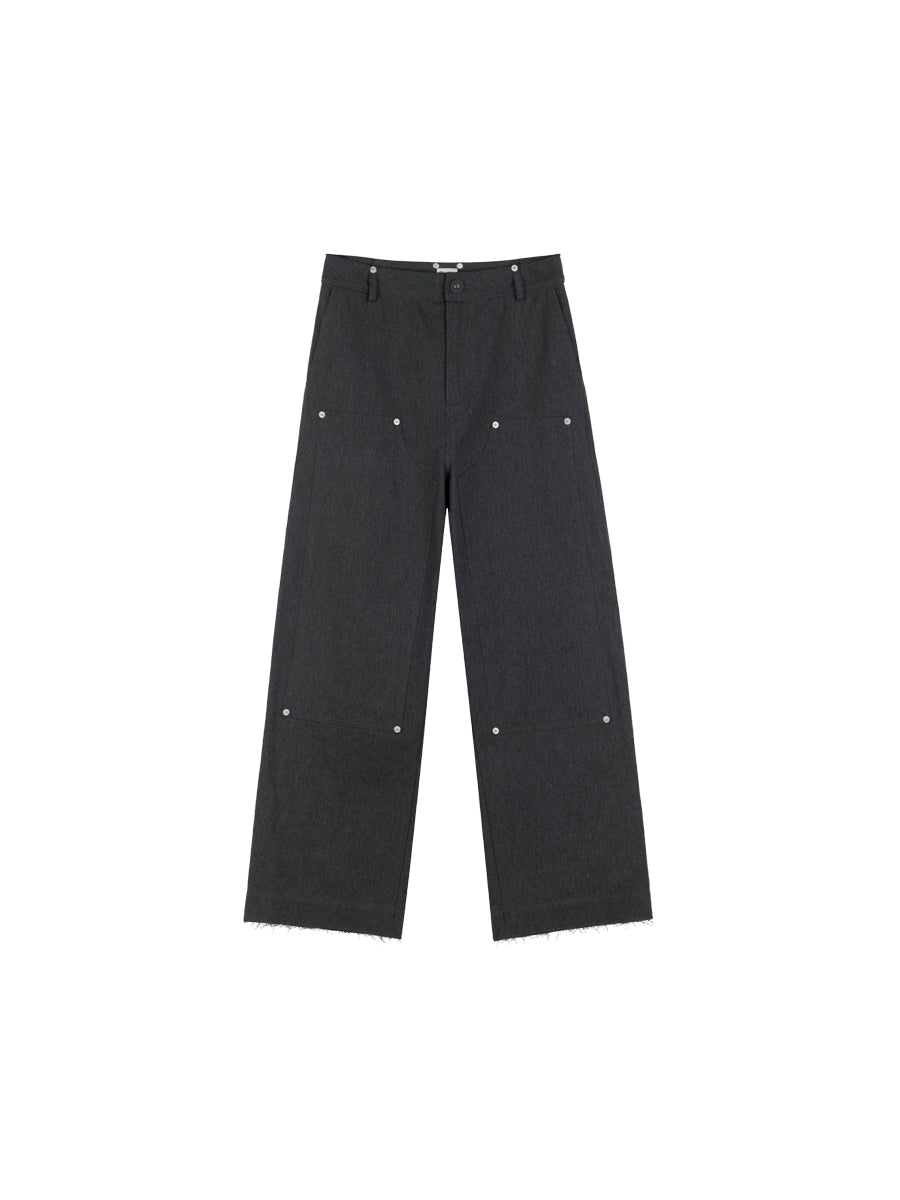 Wide Cropped Casual Faded Cut-Off Patns