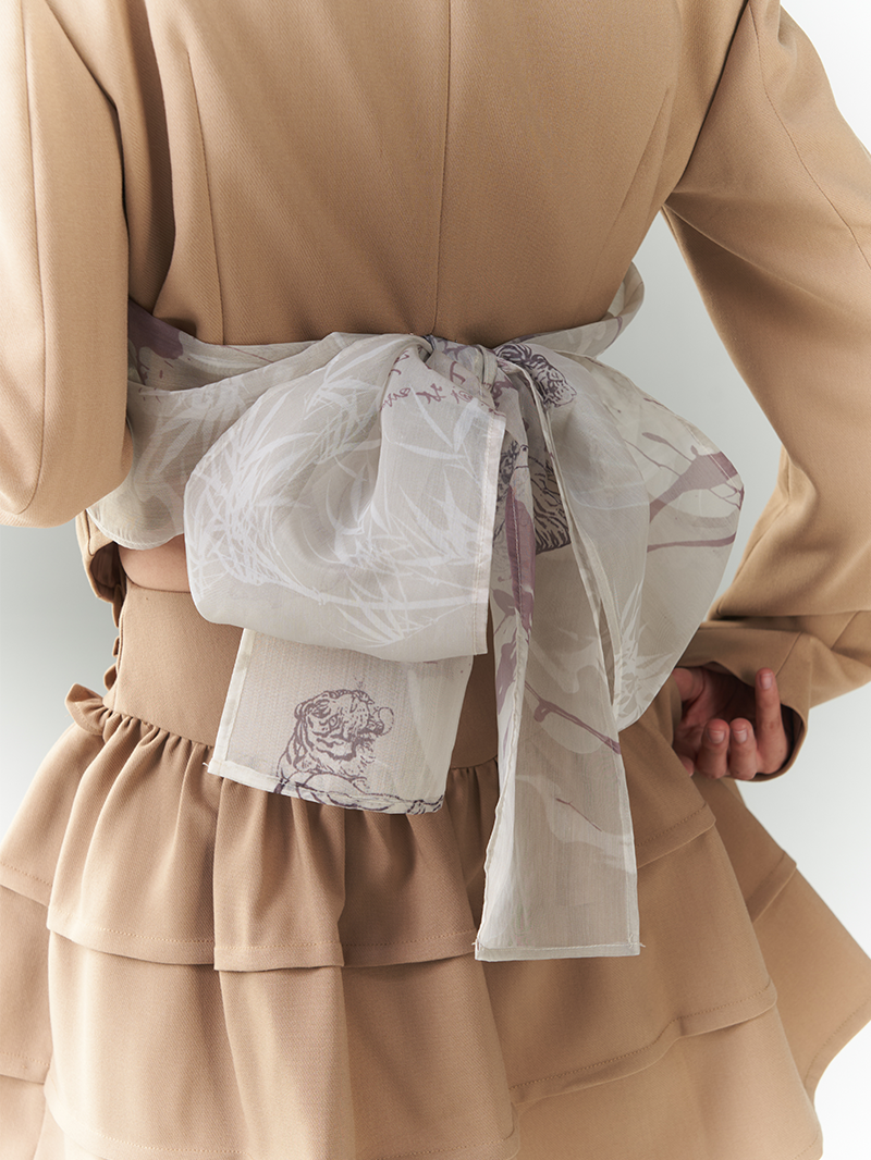 Back-Ribbon 2WAY NICHI FRILL TIERED JACKET & SKIRT