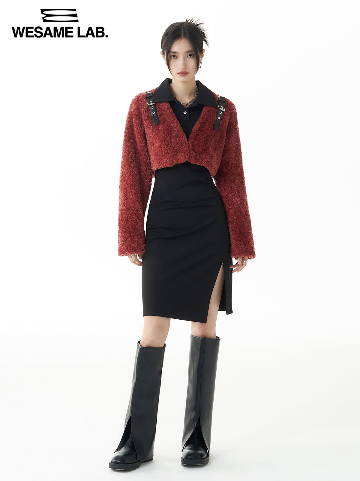 Schlitz Polo-Hals Slim ein Stück