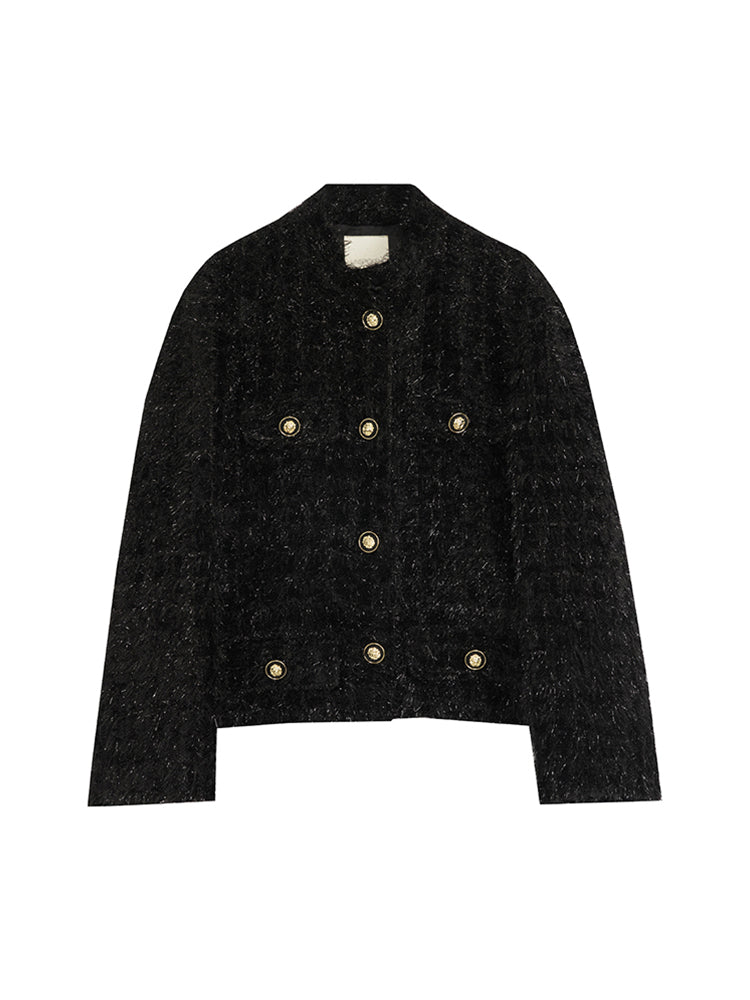 Flauschige Retro edele ordentliche Jacke