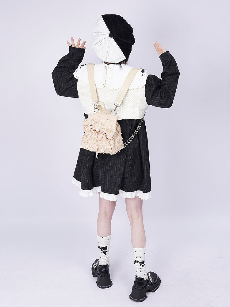 진주가 복고풍 여성 배낭