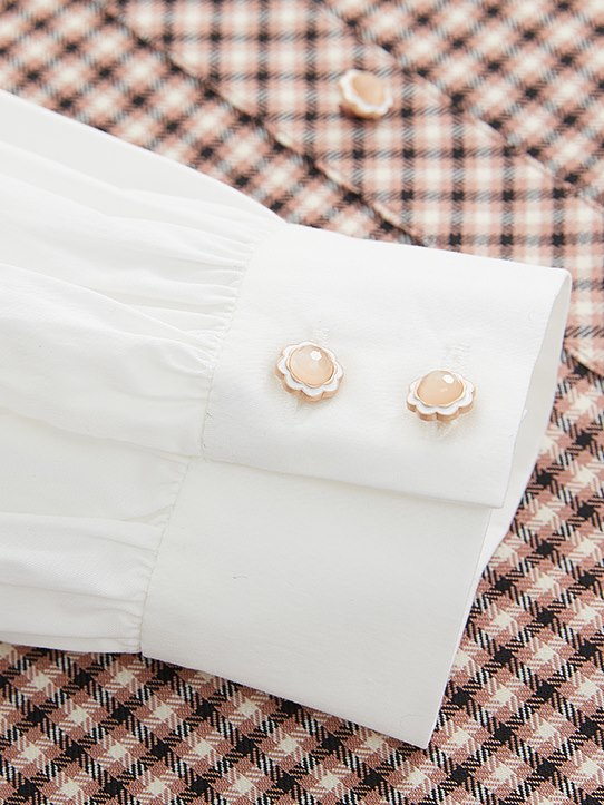 Broderie plaid rétro court girly monobloc