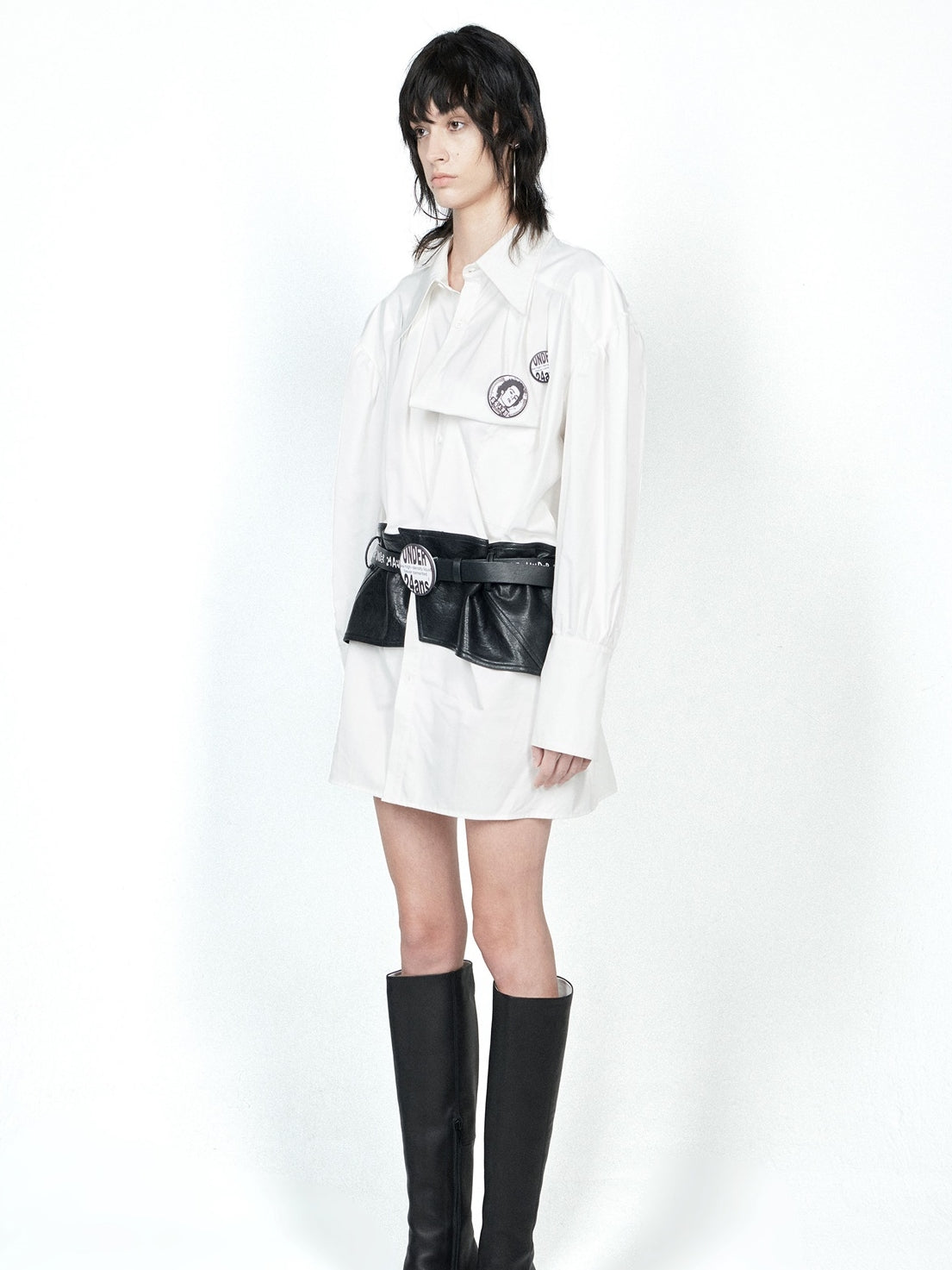 Cooles Nichi Ledergürtelhemd