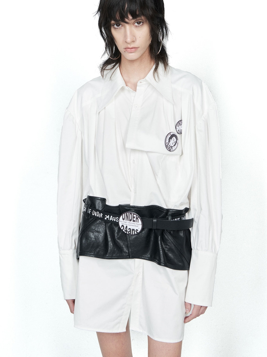 Cooles Nichi Ledergürtelhemd