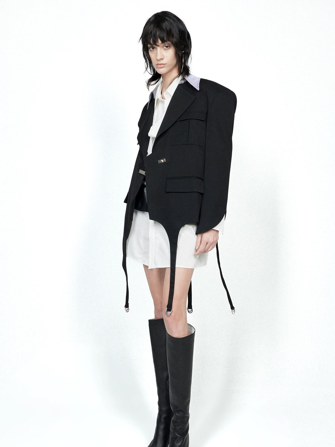 Cooles Nichi Ledergürtelhemd