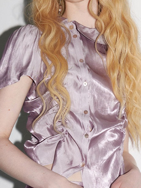 Glossy Crumping Nichi Blouse