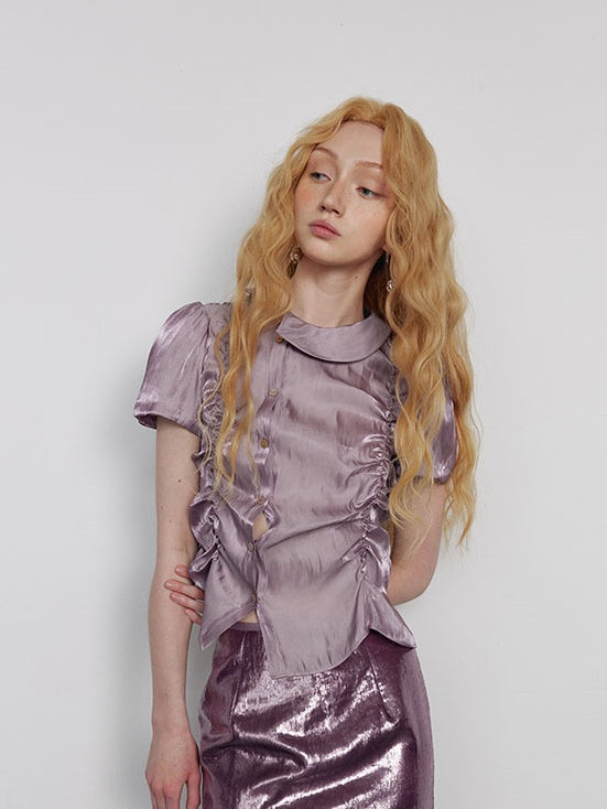 Glossy Crumping Nichi Blouse