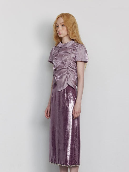 Glossy Crumping Nichi Blouse