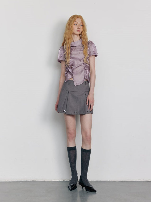 Glossy Crumping Nichi Blouse