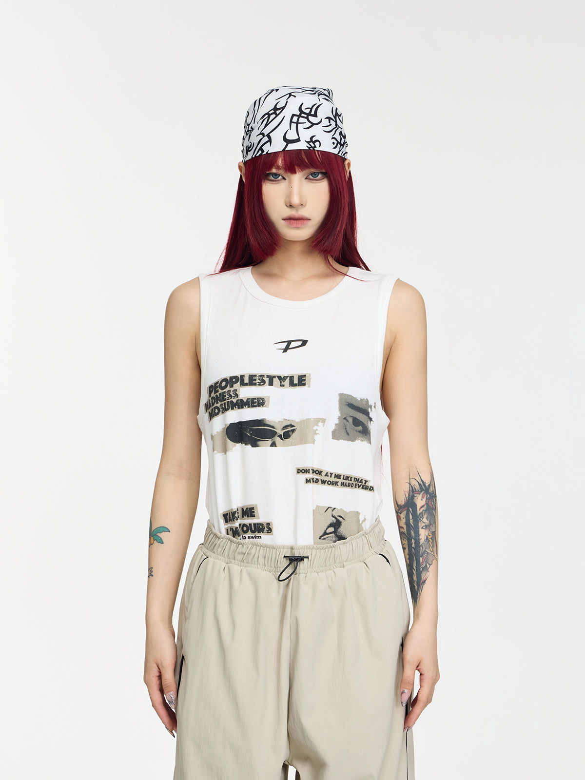 Unisex Print Sleeveless Casual Thin Tanktop