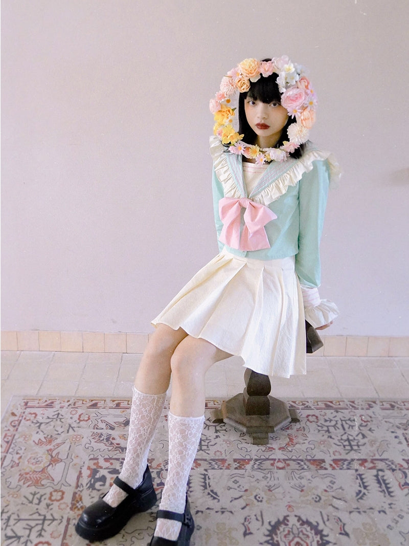 Sailor Frill Retro Ribbon Cropped Jacket
