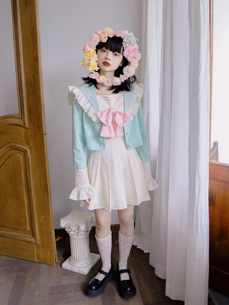 Sailor Frill Retro Ribbon Cropped Jacket