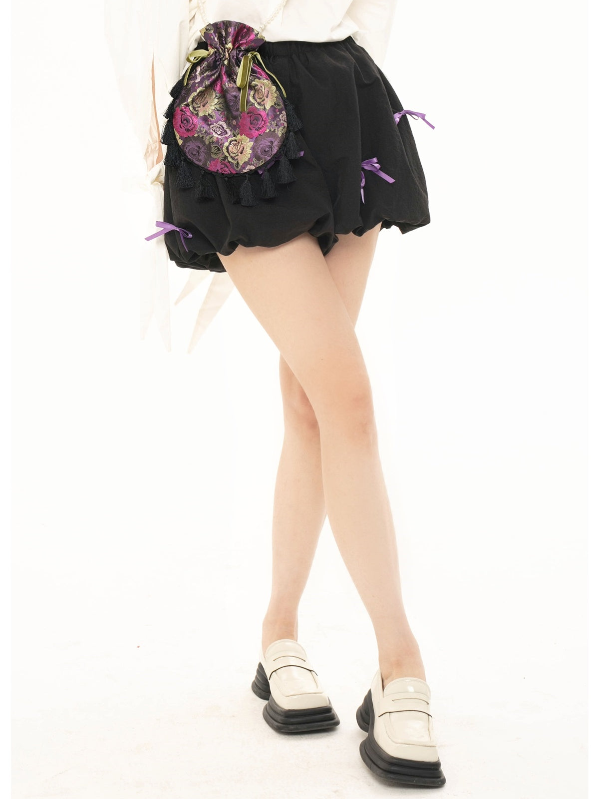 Balloon Pumpkin Ribbon Short Pants