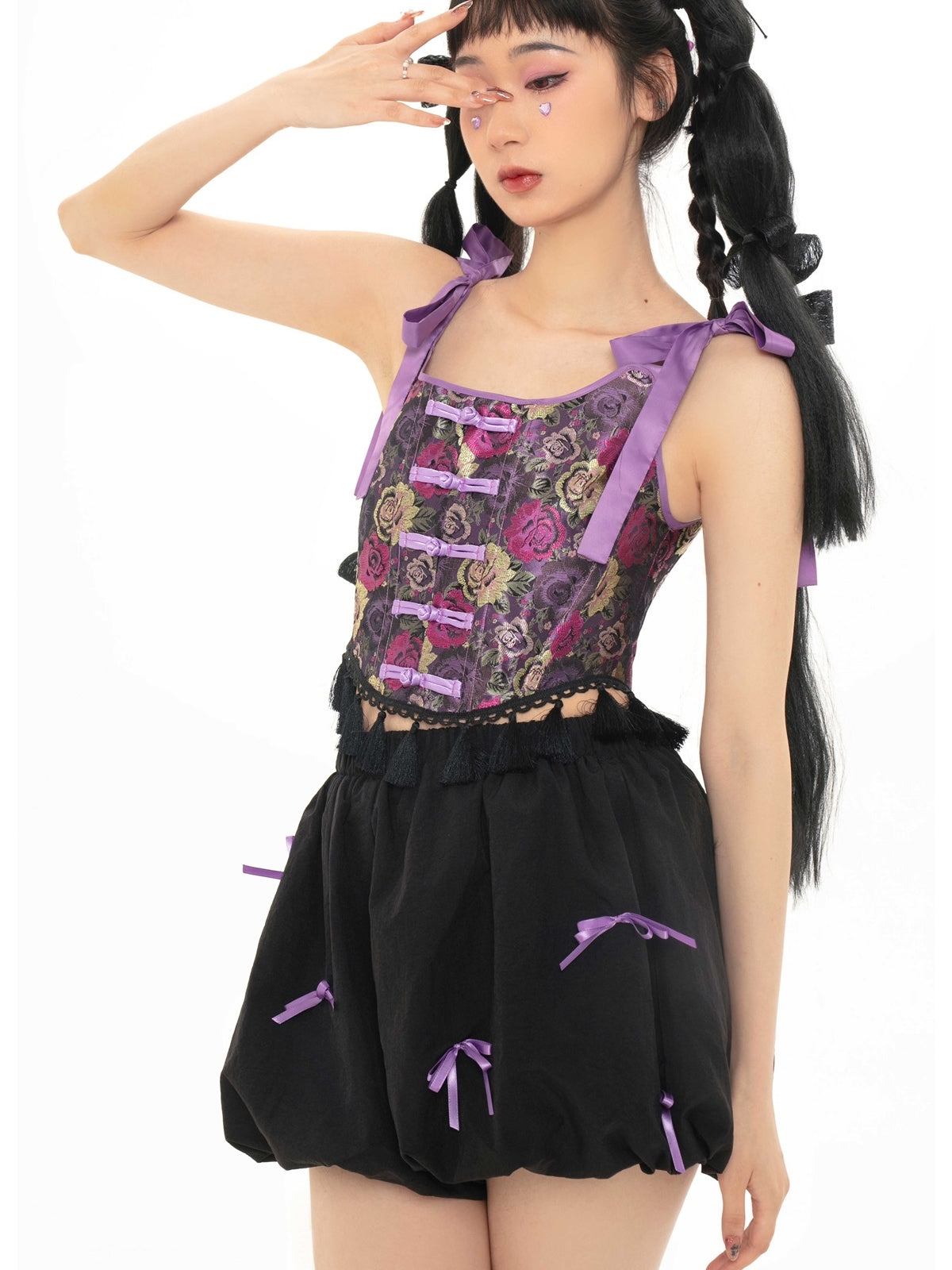 Balloon Pumpkin Ribbon Short Pants