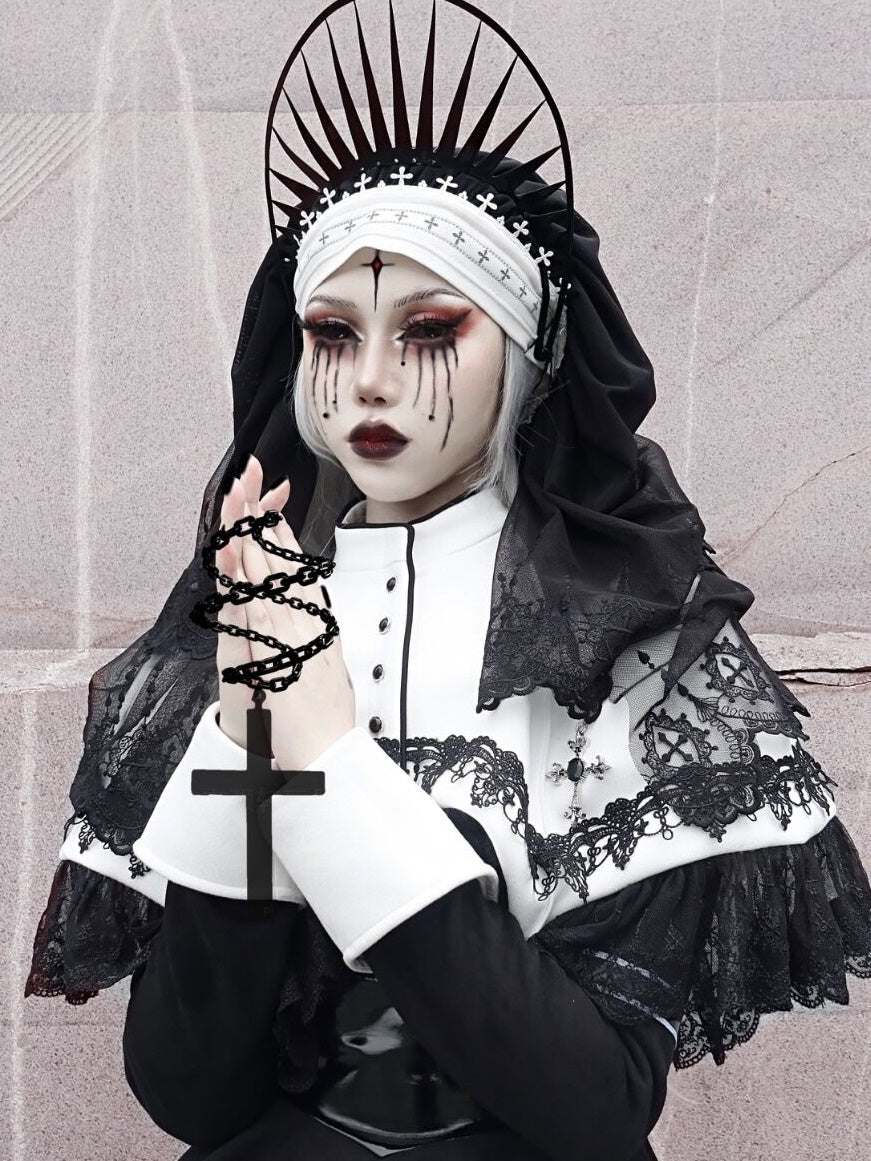 Schwester-Kurch-Cosplay-Spitzenschal