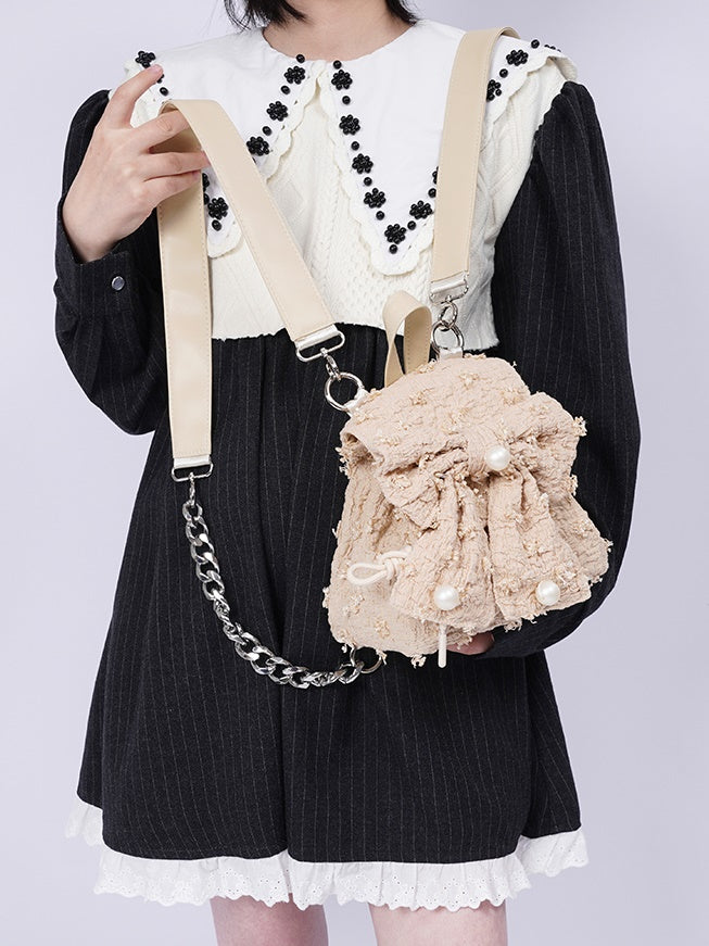 진주가 복고풍 여성 배낭