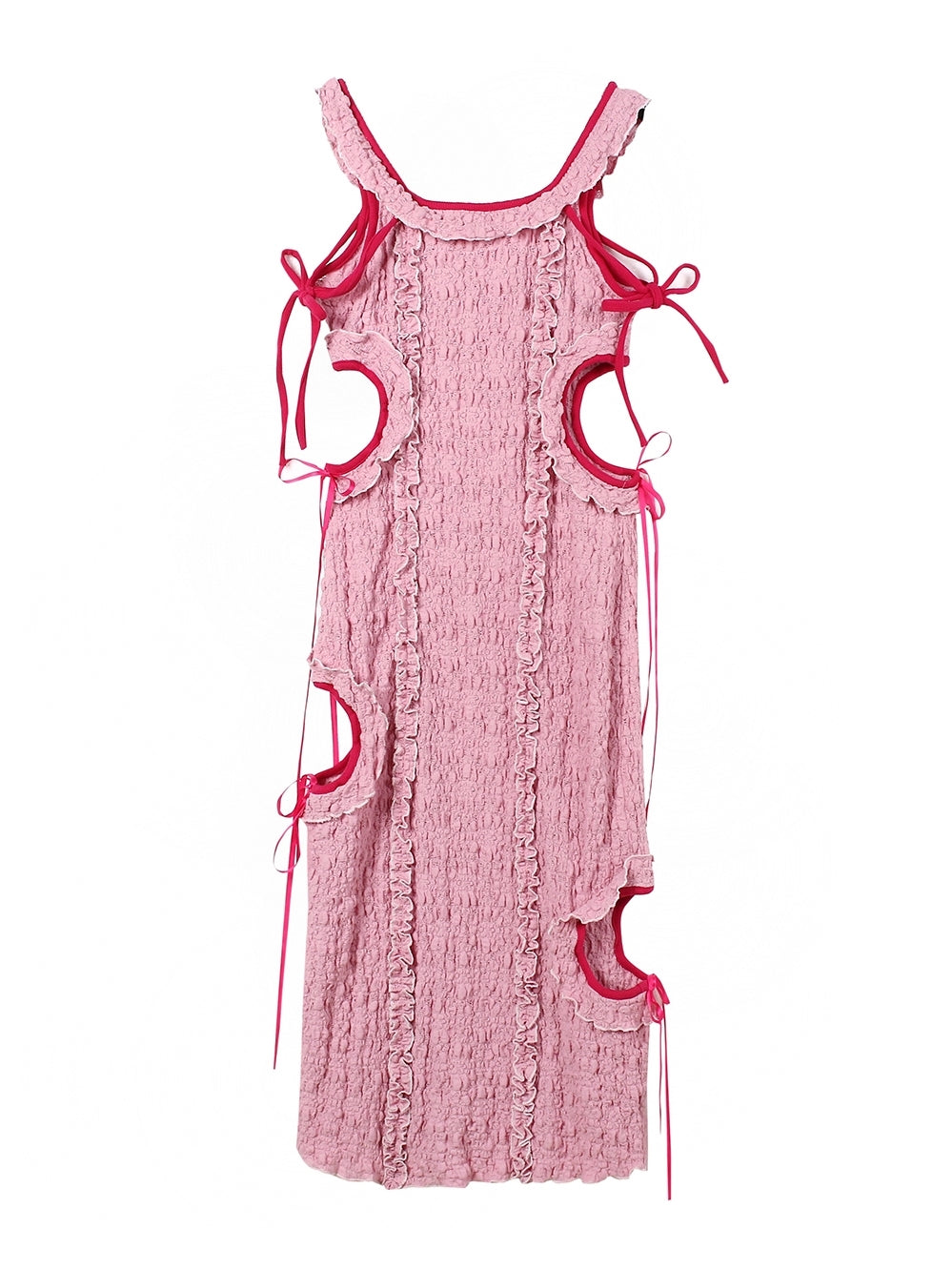 Ruffle Slim Wrinkled One-Piece