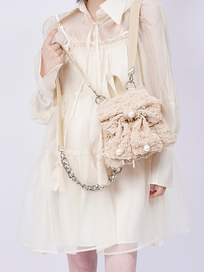 진주가 복고풍 여성 배낭