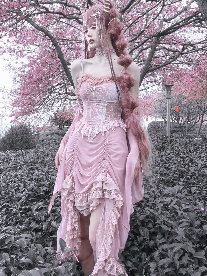 고딕 레이스 코스프레 프릴 공주 원피스 드레스