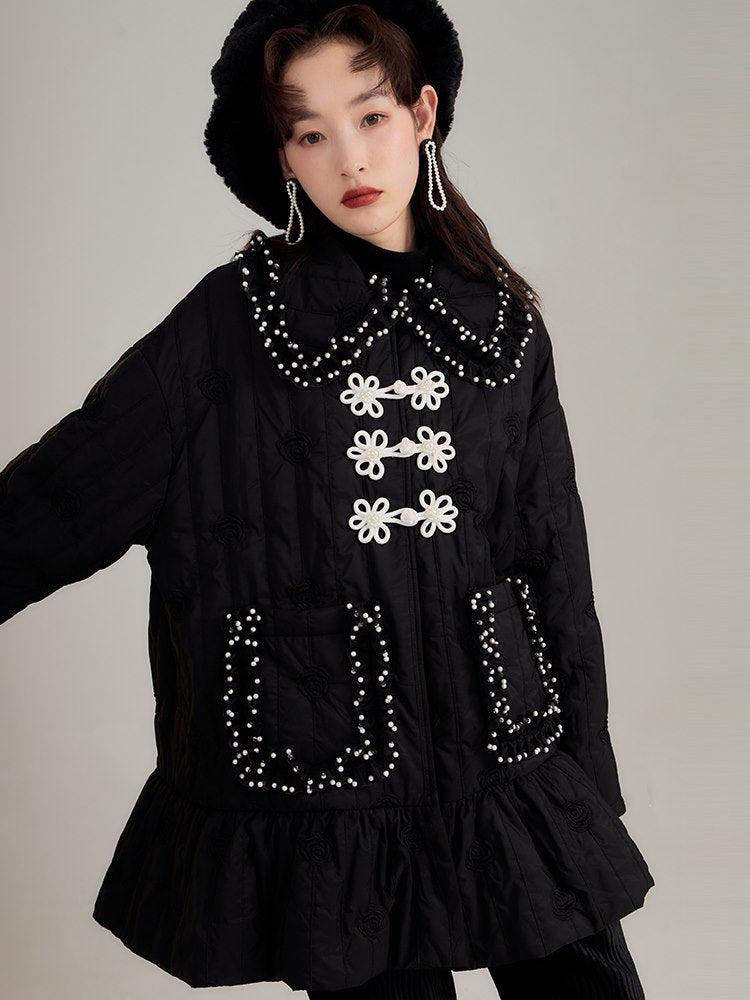 Rose Pearl Embroidery Sweet Jacket