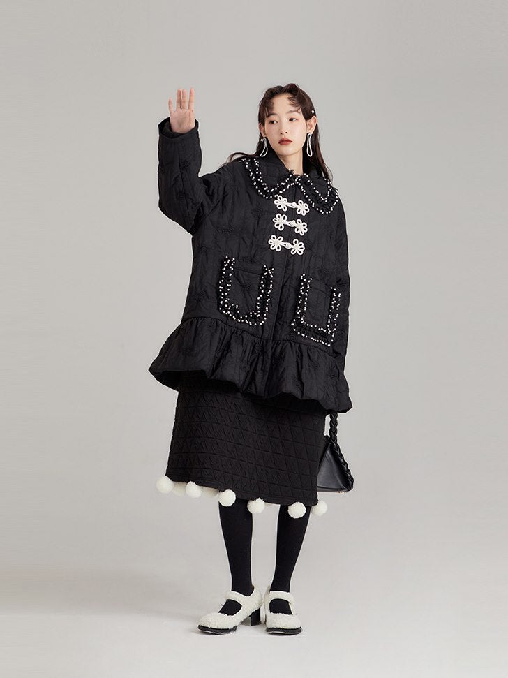 Rose Pearl Embroidery Sweet Jacket