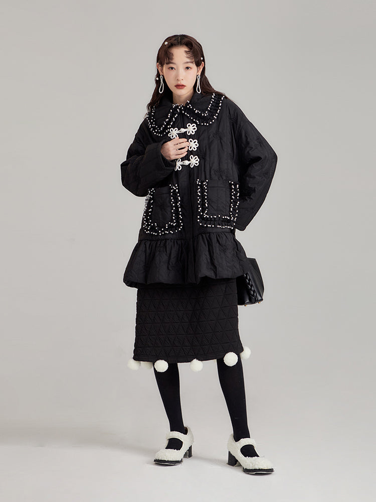 Rose Pearl Embroidery Sweet Jacket