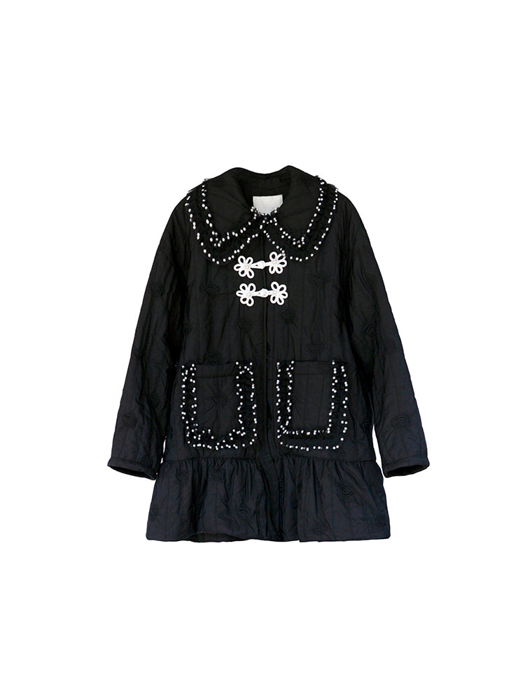 Rose Pearl Embroidery Sweet Jacket