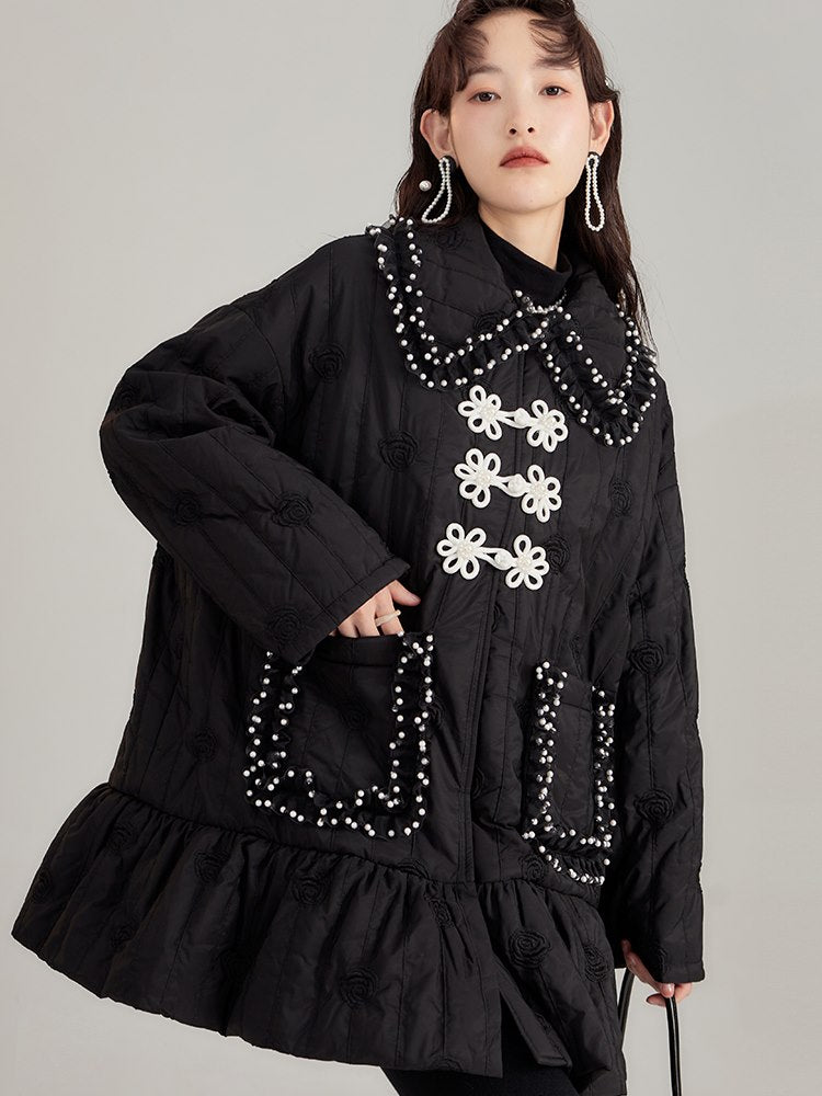 Rose Pearl Embroidery Sweet Jacket