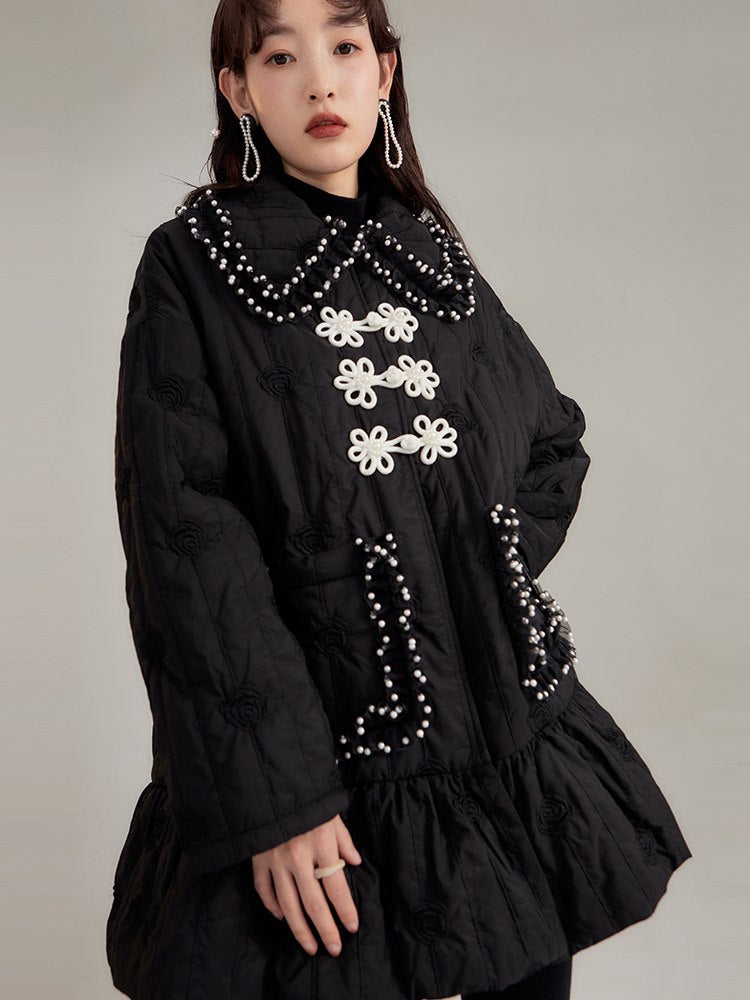 Rose Pearl Embroidery Sweet Jacket