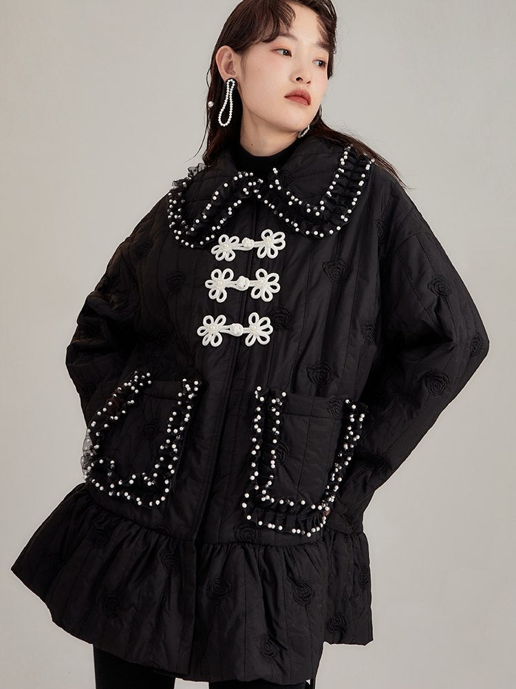 Rose Pearl Embroidery Sweet Jacket