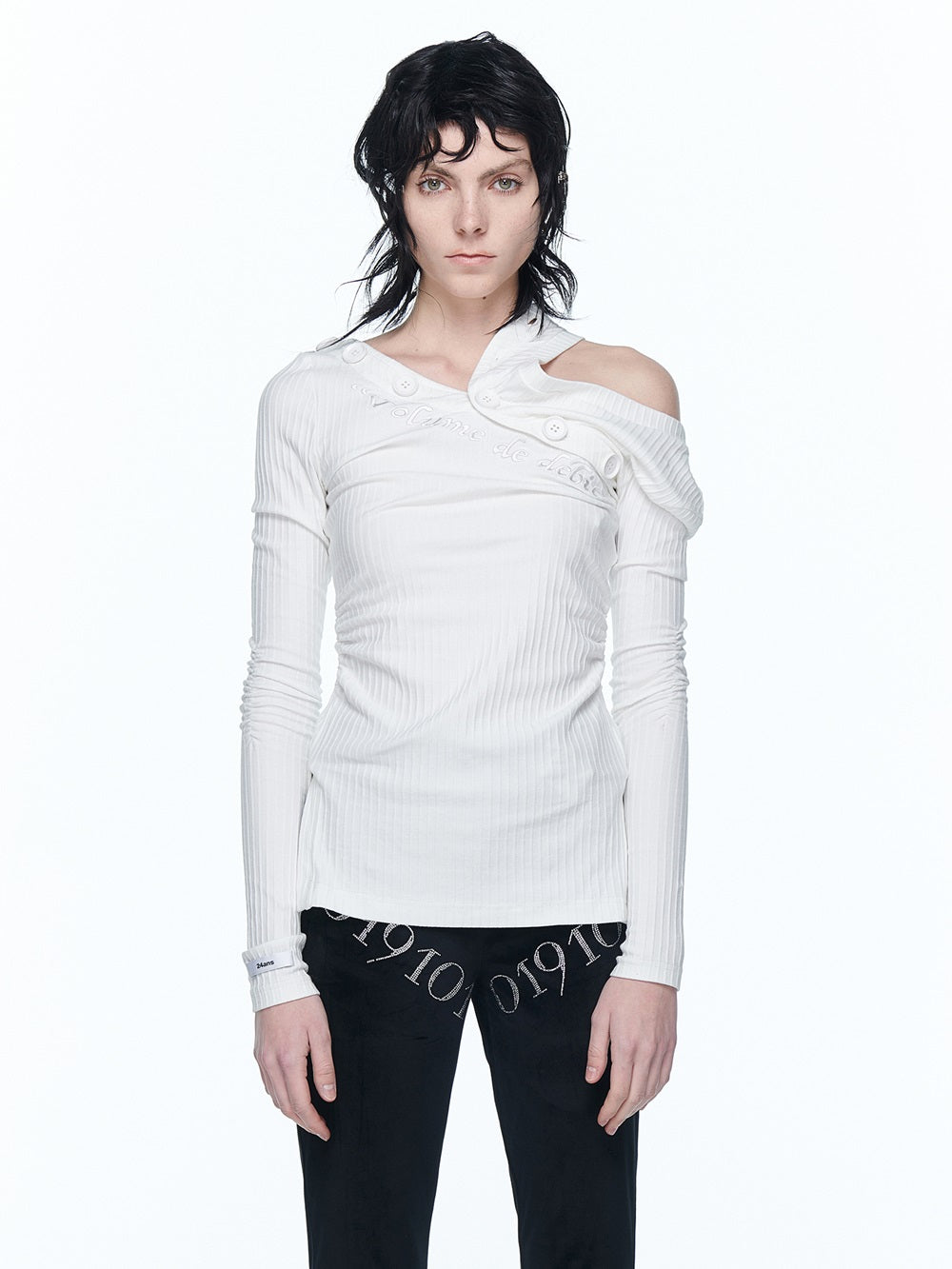 2way Arrange Tight Open-shoulder Knit