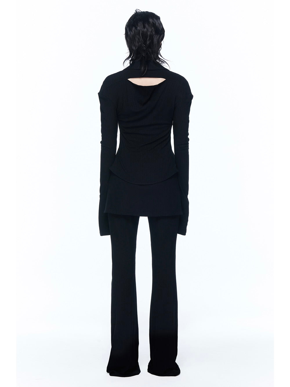 Asymmmetry Cropped Knit Tops&Pants