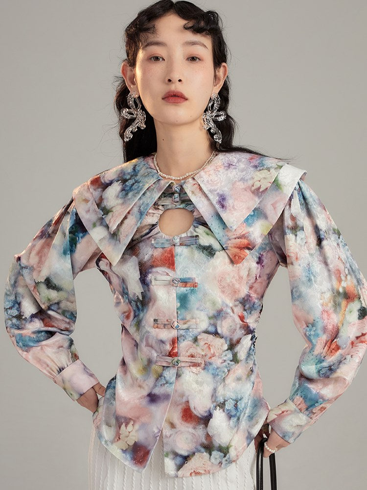 Chemisier à deux cols à deux cols.