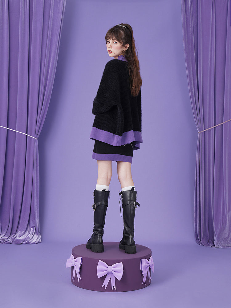 Knit Heart Cardigan & One-Piece Set-UP