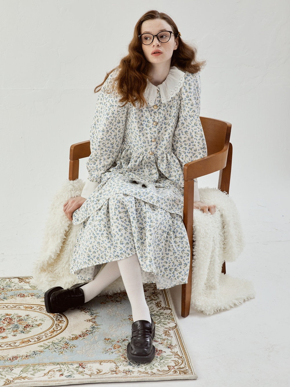 Feminine Tiered Flower Retro Long Cute Skirt