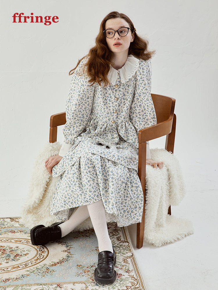 Femineine Blume Retro Flare niedliche Bluse Bluse